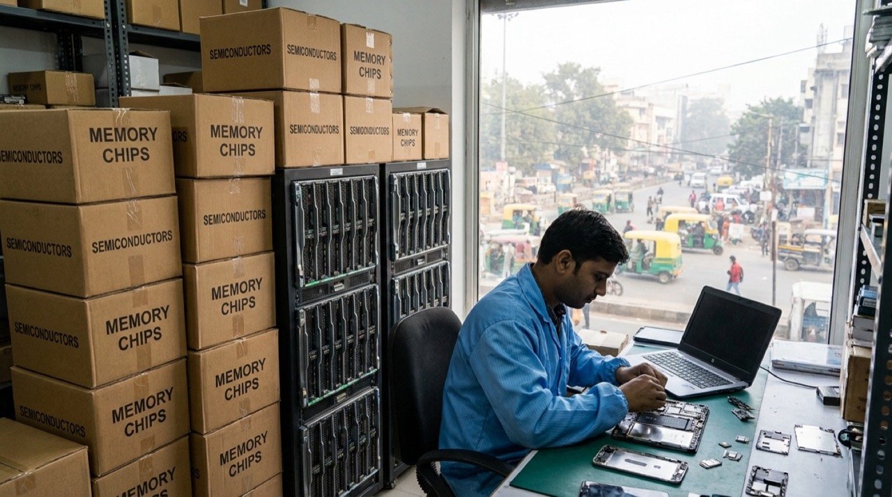 Memory chips and semiconductors whose rising demand from AI data centres may raise smartphone and laptop prices in India
