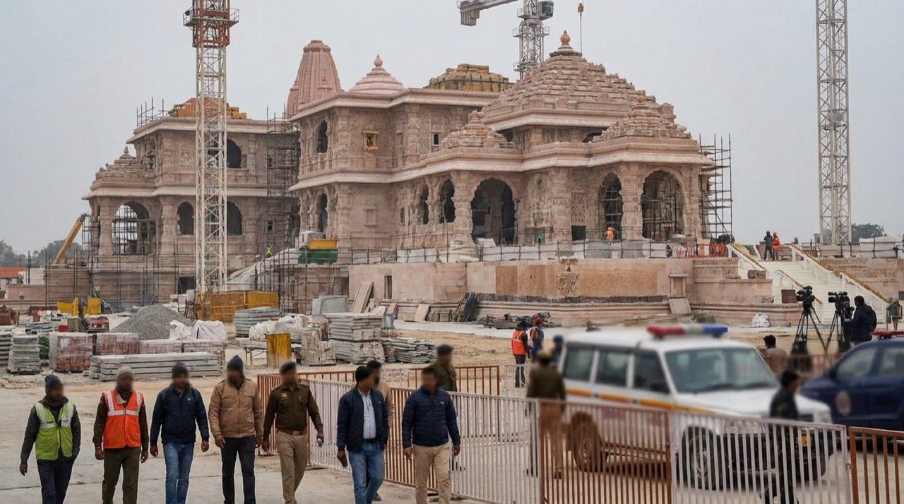 The Ram Temple complex in Ayodhya, at the centre of an SIT report examining alleged irregularities in donation handling and fund controls.