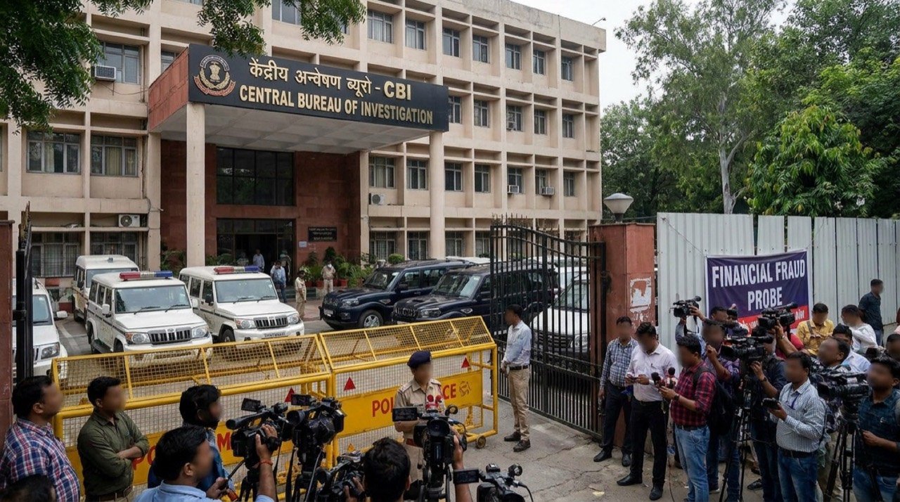 Exterior of a Central Bureau of Investigation office building in India representing a financial fraud probe