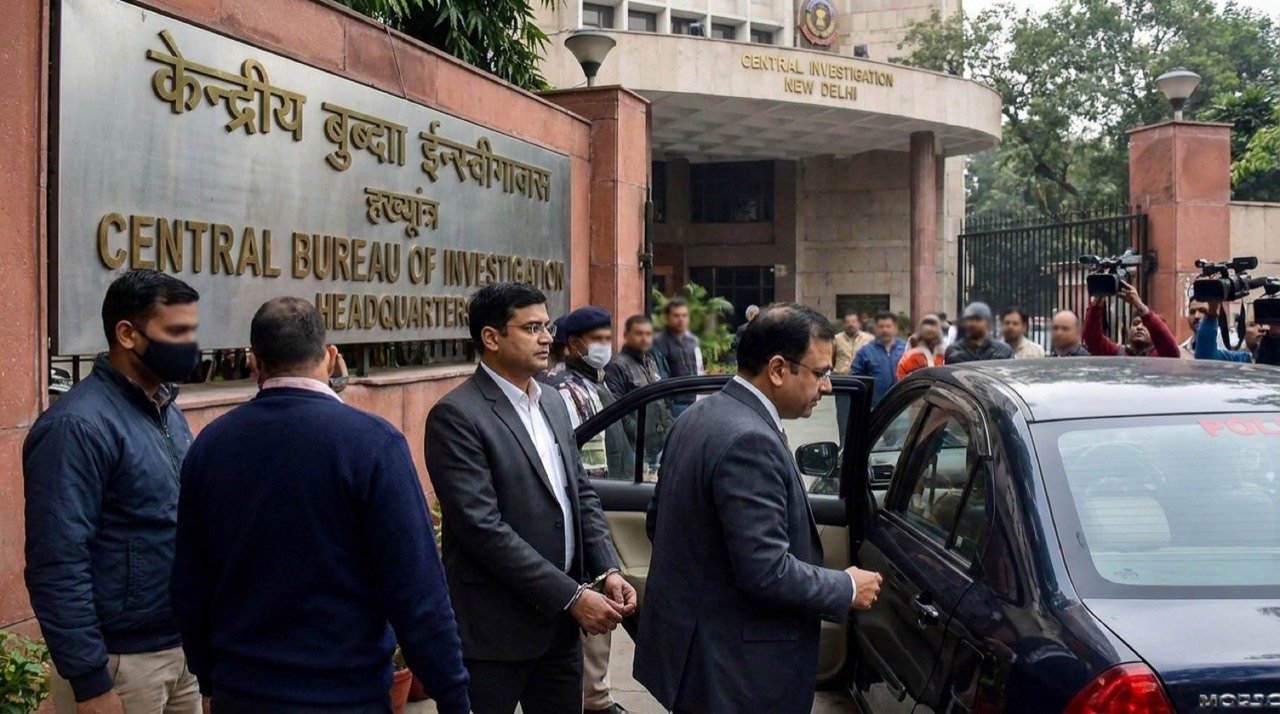 CBI headquarters signage as the agency arrests two former Reliance ADAG company CEOs in bank loan irregularity cases