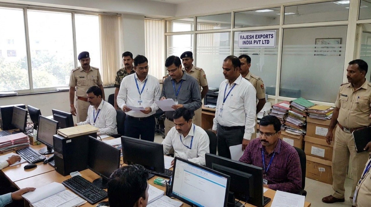 Enforcement Directorate officials conducting searches at premises linked to gold refiner Rajesh Exports