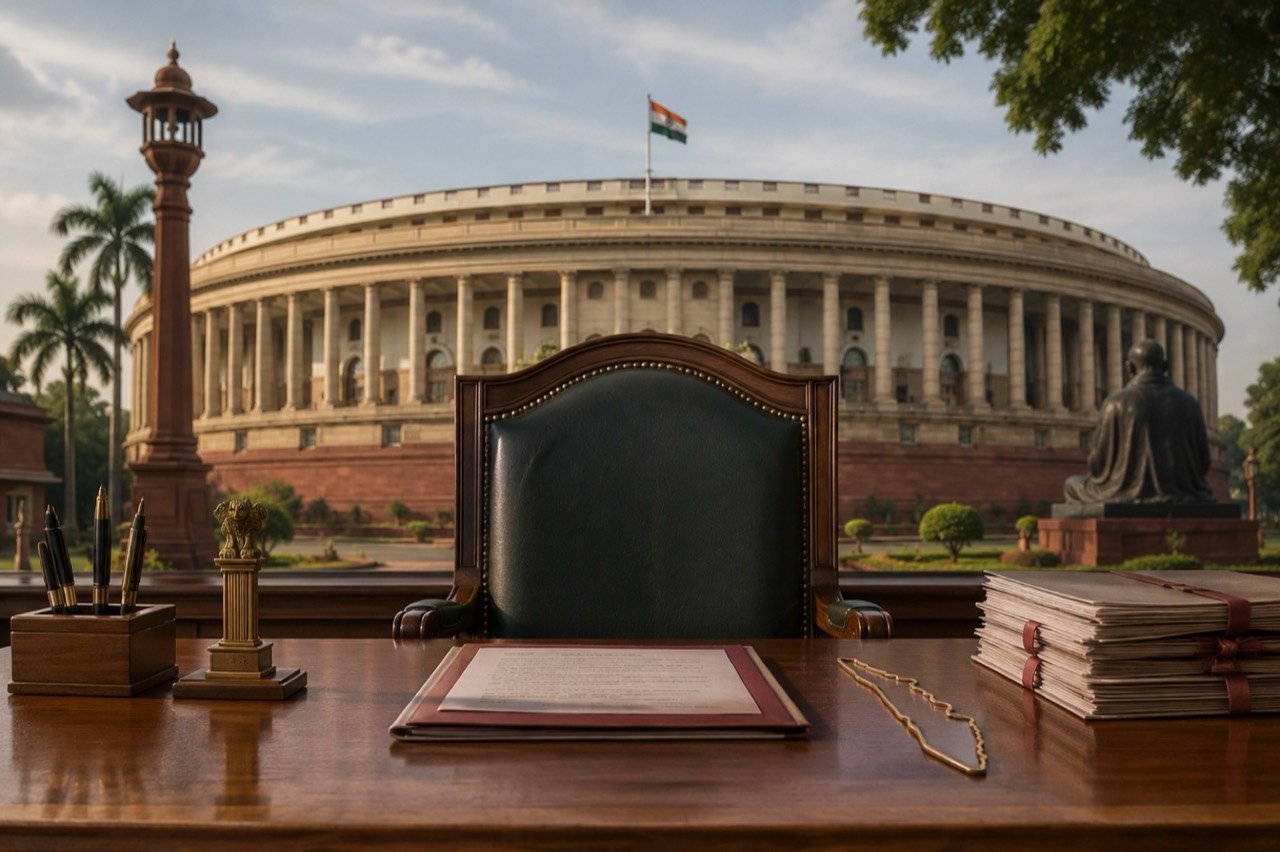 The Rajya Sabha chamber in Parliament, where George Kurian's term as a member came to an end