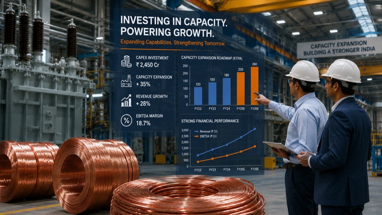 Copper wire coils and cathode sheets at an Indian smelter, illustrating the metal's role in clean energy and manufacturing