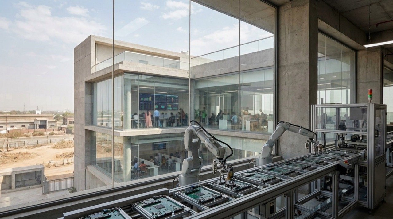 Factory production line illustrating India's manufacturing and services activity tracked by the flash PMI.
