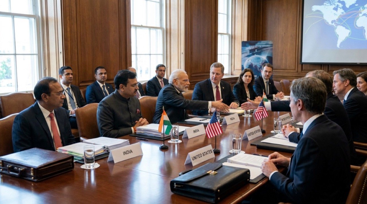 Indian commerce officials in trade negotiations with the United States over tariffs and market access