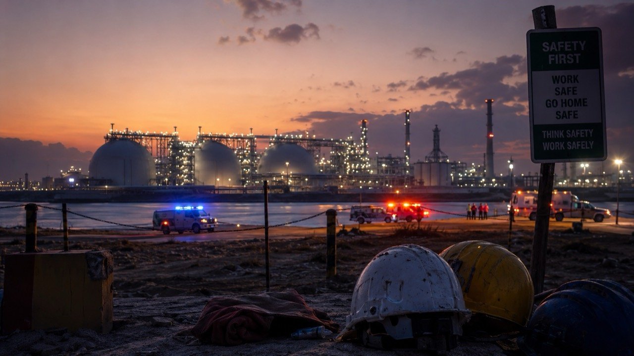 Emergency response at Qatar's Ras Laffan gas complex after an explosion and fire