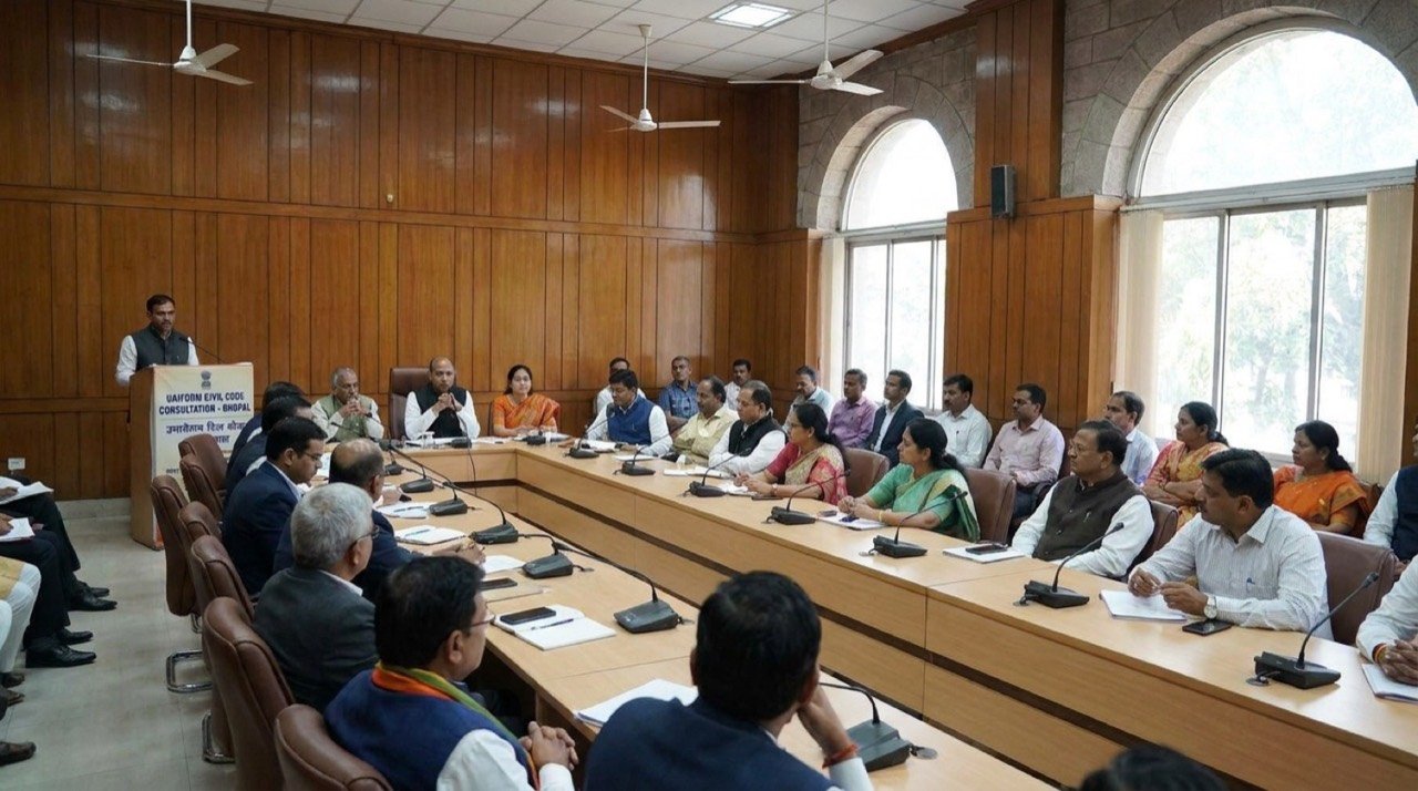 Madhya Pradesh state committee members at a uniform civil code consultation meeting in Bhopal