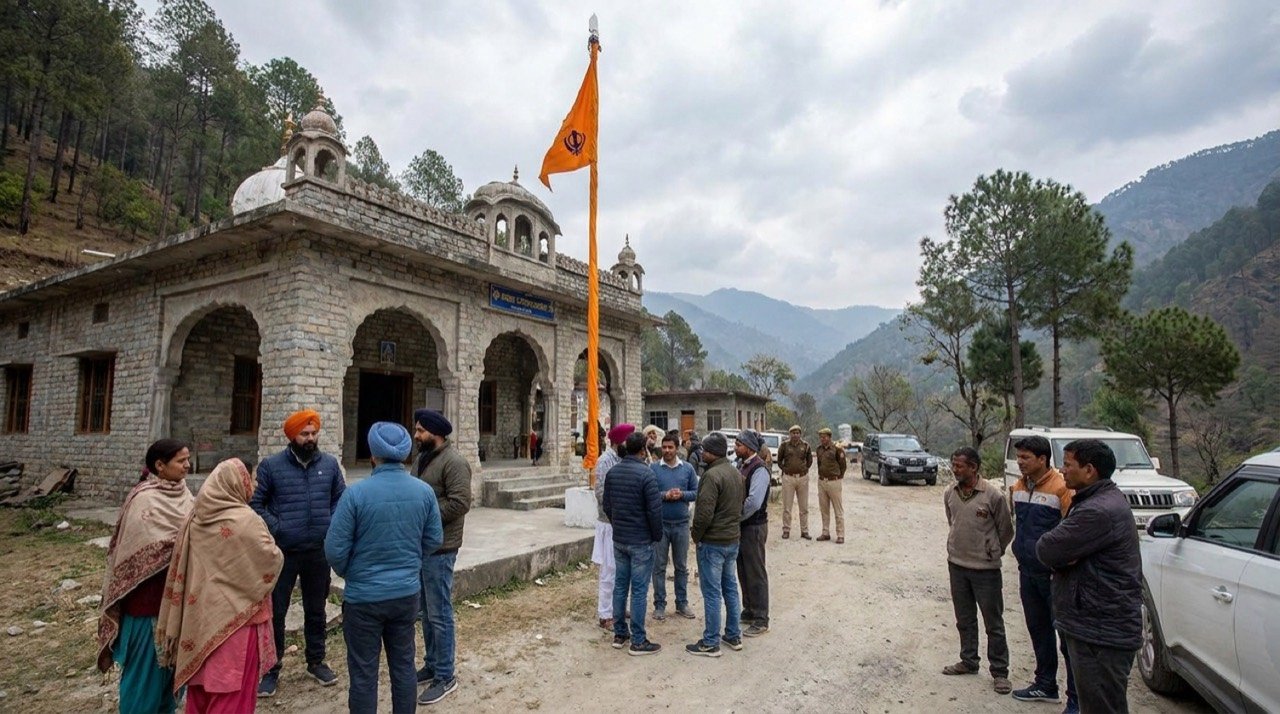 Nagarasu gurdwara in Rudraprayag, Uttarakhand, where a standoff was resolved peacefully after talks